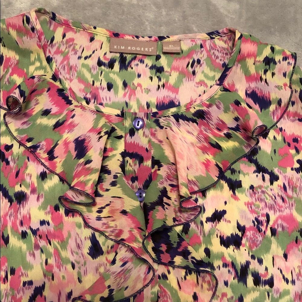 Kim Rogers Multicolor Ruffle Blouse - Picture 3 of 3